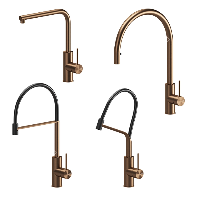 European Kitchen Faucet Set 01 3D model image 4