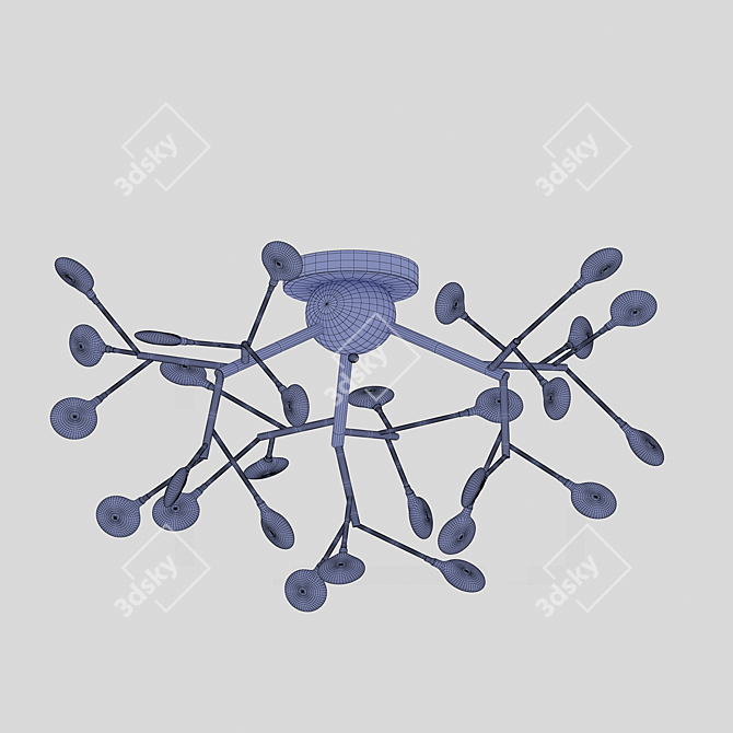 Modern LED Ceiling Chandelier with Petals 3D model image 3