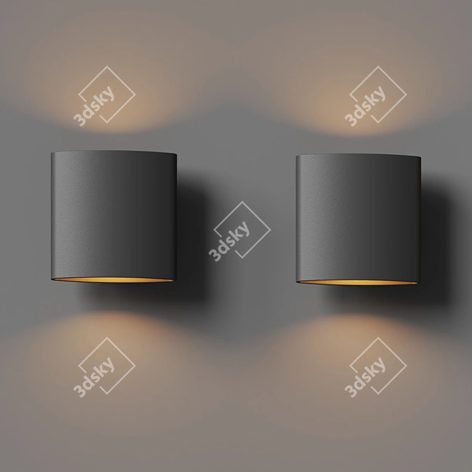 Modern LED Outdoor Wall Sconce 3D model image 2
