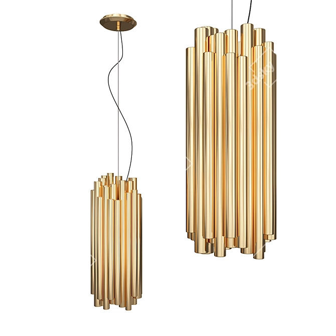 Modern Brass Brubeck Pendant Light 3D model image 1