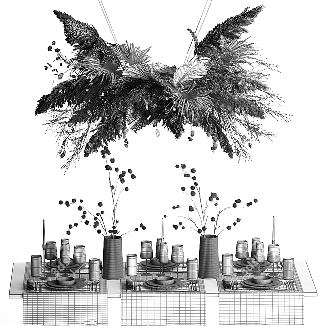 Eco Style Table Setting Ensemble 3D model image 6