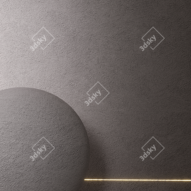 Seamless Decorative Plaster Material 3D model image 3