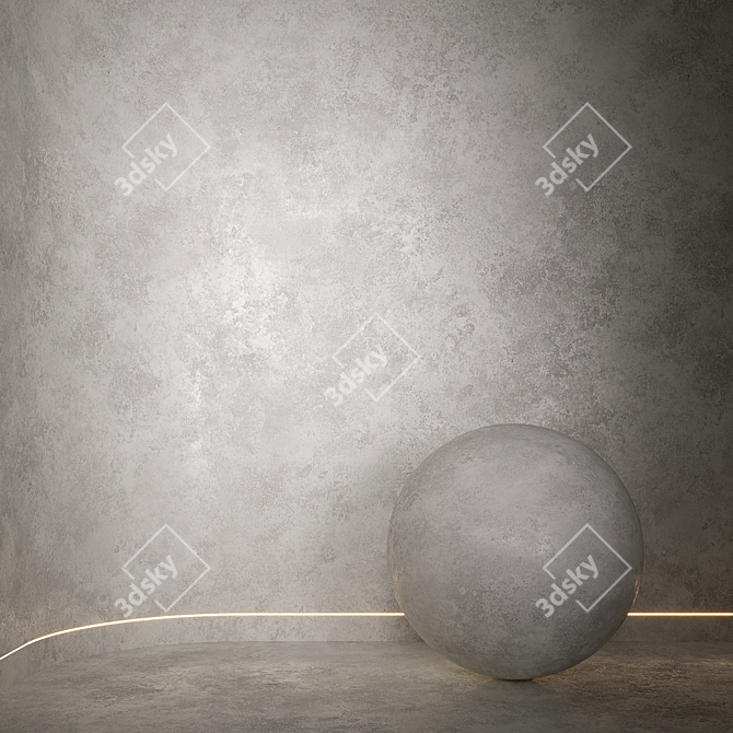 Seamless Decorative Plaster Material 3D model image 1