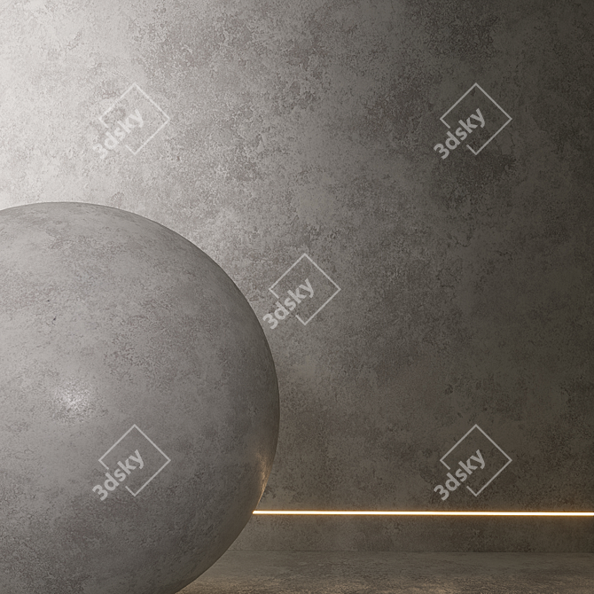 Seamless Decorative Plaster Material 3D model image 3
