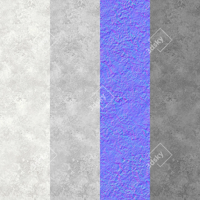 Seamless Decorative Plaster Material 3D model image 4