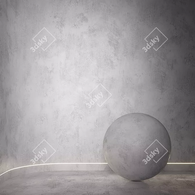 Seamless Decorative Plaster Material 3D model image 1