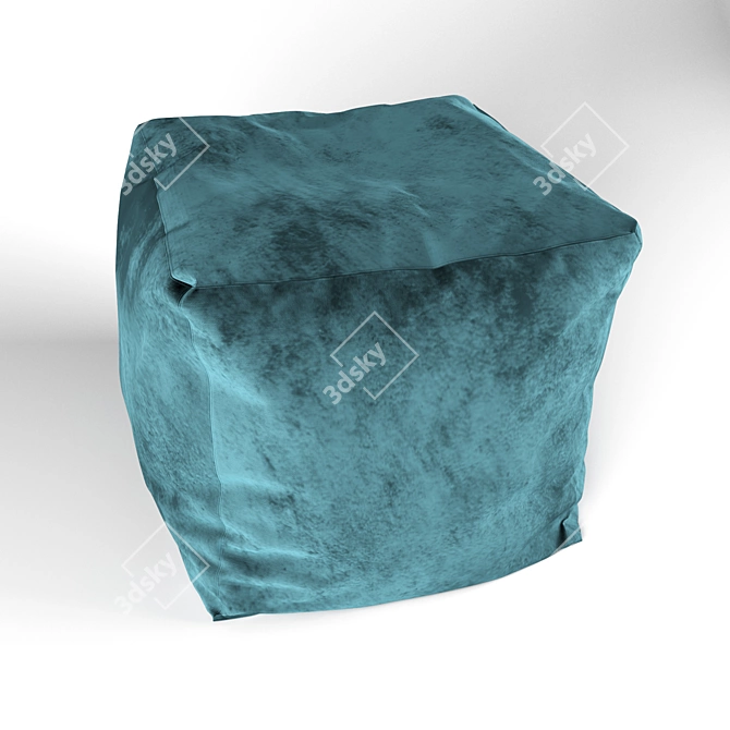 Boho Knit Pouf Ottoman 3D model image 5