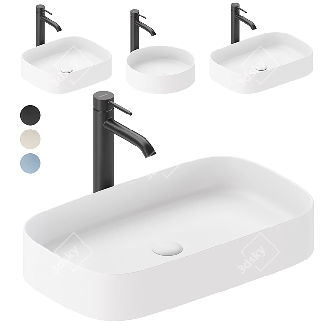  Ceramica Galassia Washbasin Set 3 3D model image 1