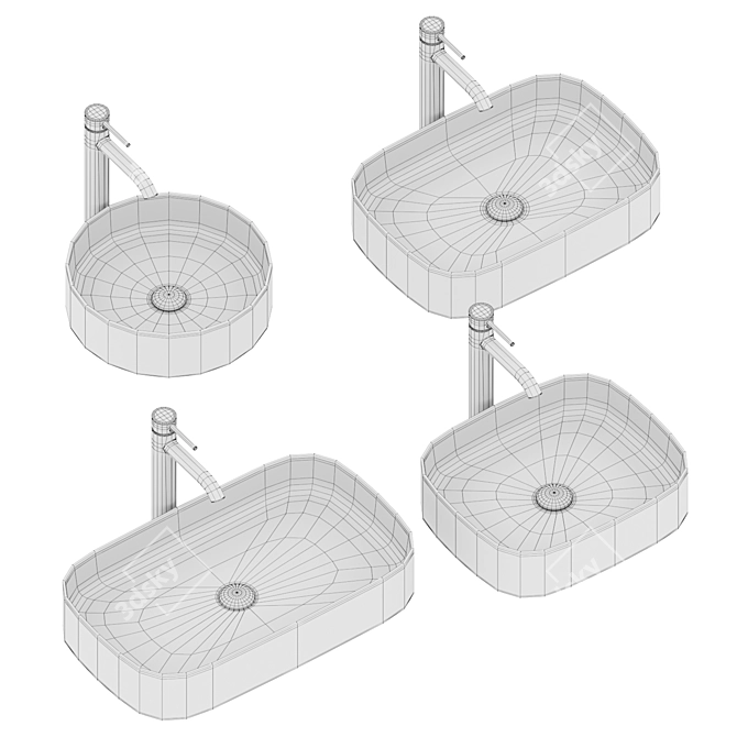  Ceramica Galassia Washbasin Set 3 3D model image 2