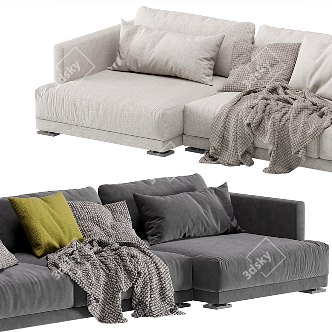Contemporary Poliform Chaise Lounge Sofa 3D model image 6