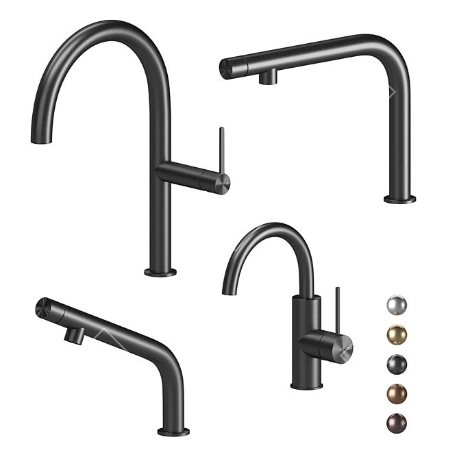 Modern Kitchen Faucets Set 02 3D model image 1