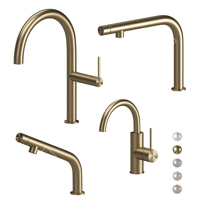 Modern Kitchen Faucets Set 02 3D model image 3