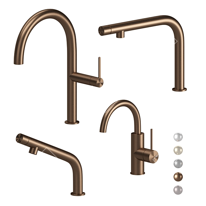 Modern Kitchen Faucets Set 02 3D model image 4