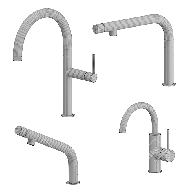 Modern Kitchen Faucets Set 02 3D model image 6