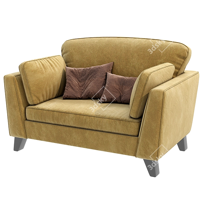 Cozy Aston Snuggler Armchair 3D model image 3