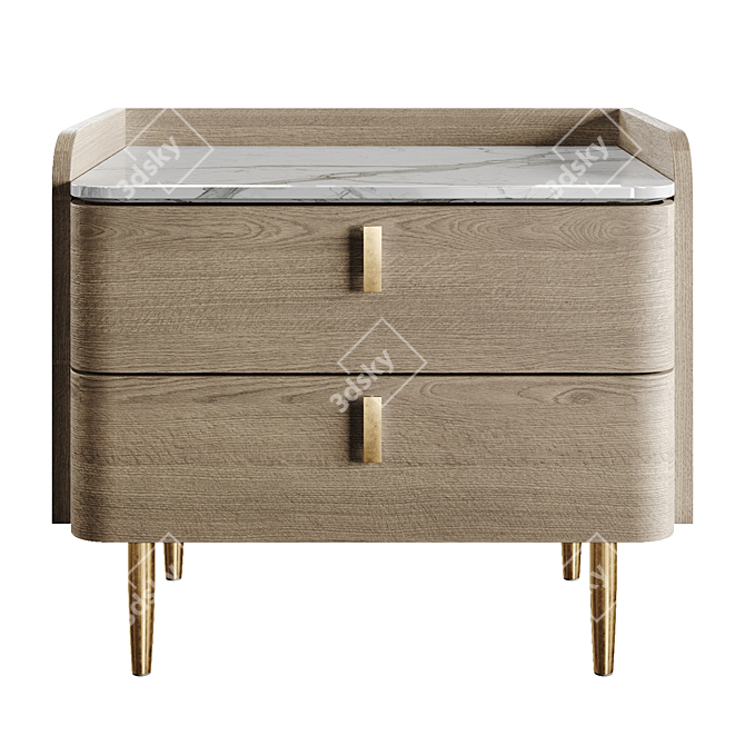 Modern Neoclassic Bedside Table 3D model image 1