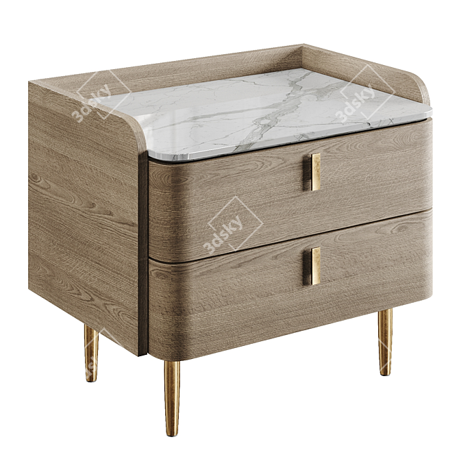Modern Neoclassic Bedside Table 3D model image 2