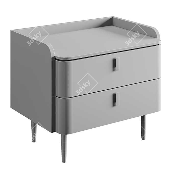 Modern Neoclassic Bedside Table 3D model image 3