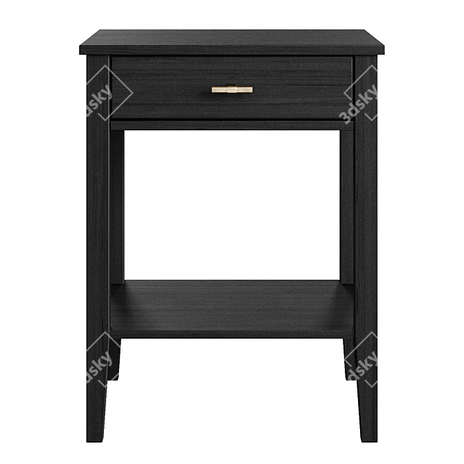 Usty Oak Bedside Nightstand 3D model image 2