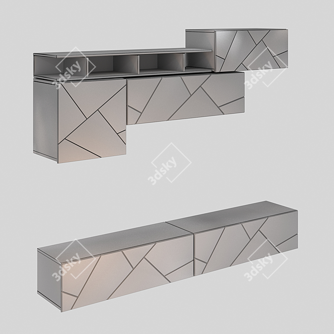Modern Living Room Furniture Set 3D model image 5