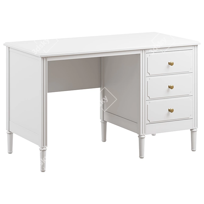 Elite Ellipse Wooden Writing Desk 3D model image 1