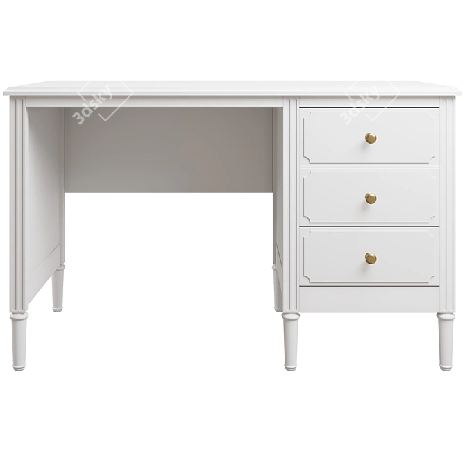 Elite Ellipse Wooden Writing Desk 3D model image 2