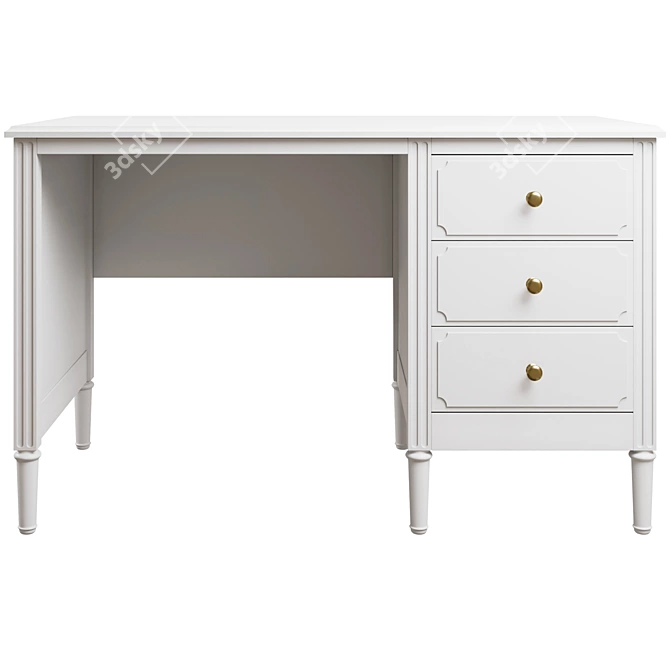 Elite Ellipse Wooden Writing Desk 3D model image 5