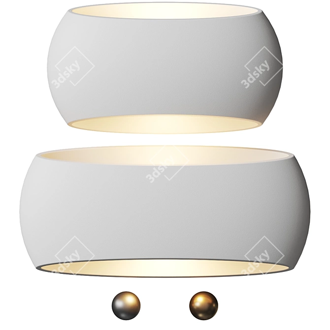 Sleek Plaster Wall Sconce 3D model image 1