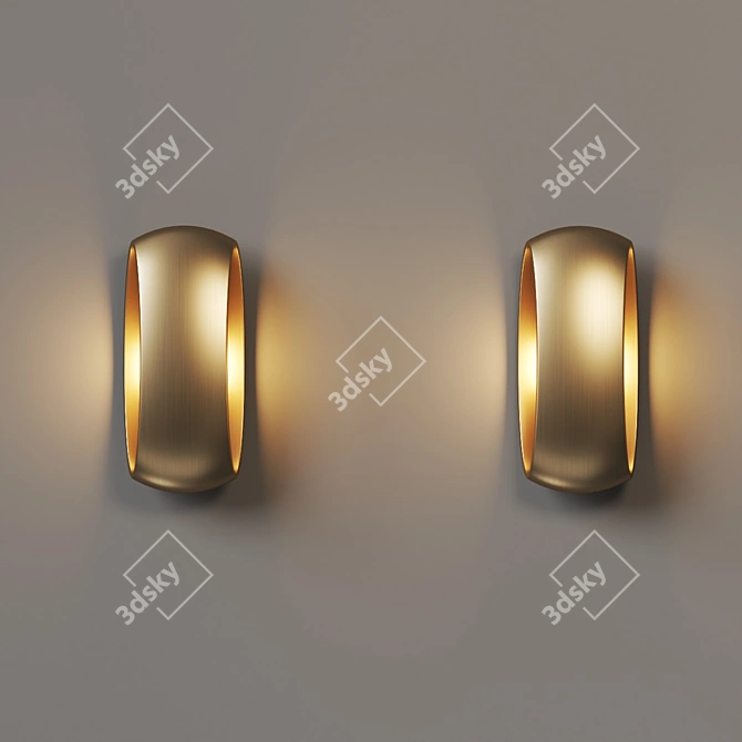 Sleek Plaster Wall Sconce 3D model image 2