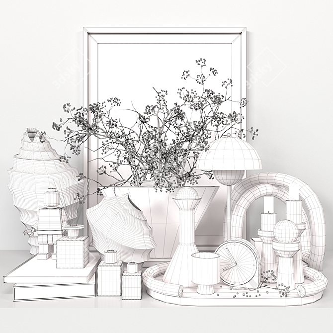 Modern Decor Set Vray Render 3D model image 7