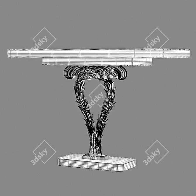 Silver Scrolls Console: Elegant Statement Piece 3D model image 3