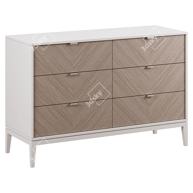 Fjord Ellipse Chest 6 Drawers 3D model image 1