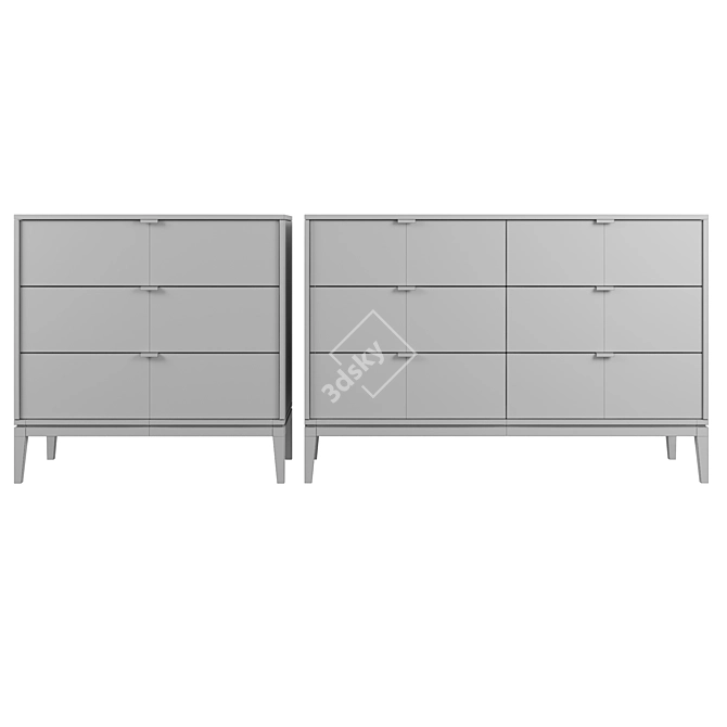 Fjord Ellipse Chest 6 Drawers 3D model image 4