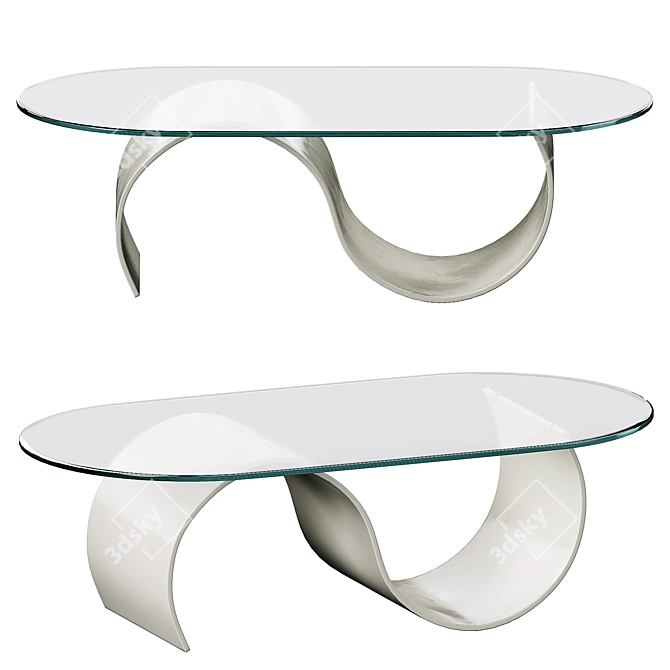 Elegant Oak Coffee Table 3D model image 1