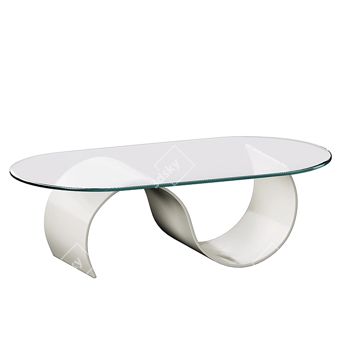 Elegant Oak Coffee Table 3D model image 2