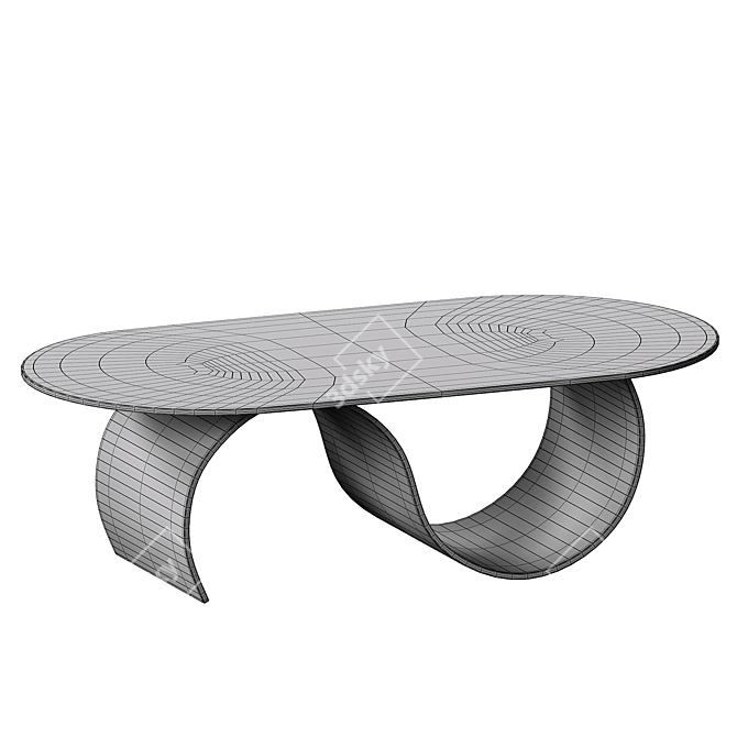 Elegant Oak Coffee Table 3D model image 3