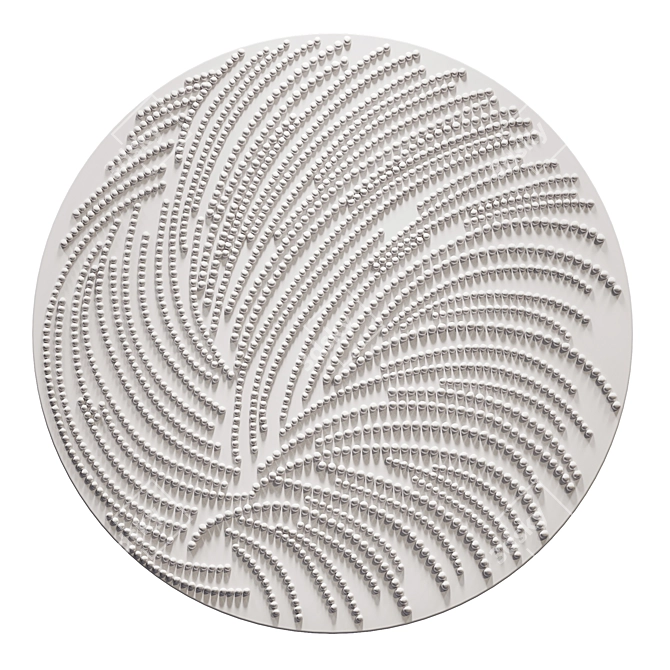 White Round Wall Panel 3D model image 1