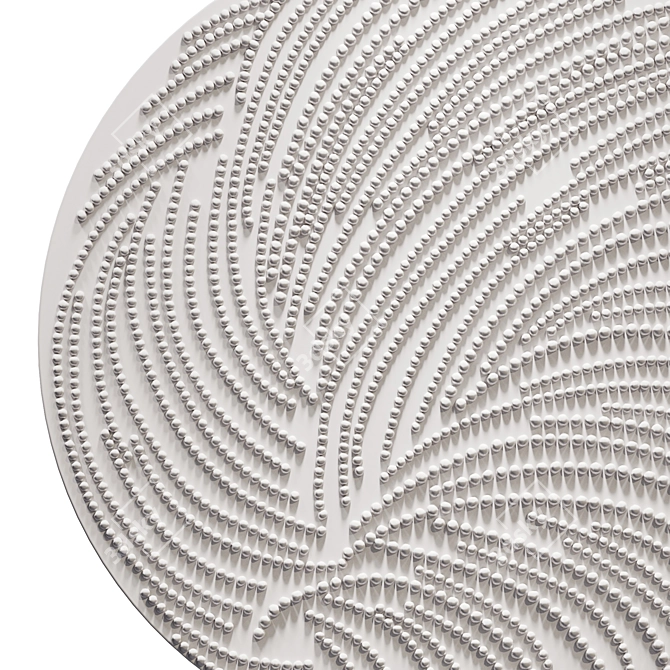 White Round Wall Panel 3D model image 3