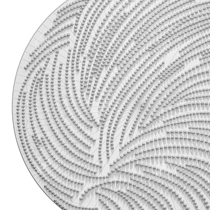 White Round Wall Panel 3D model image 4