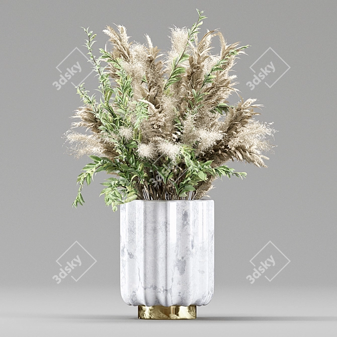 Pampas & Branches Bouquet Set 3D model image 4