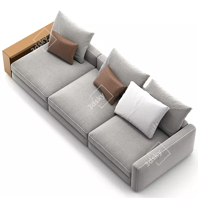 Modern Flexform Harper 3-Seat Sofa 3D model image 5