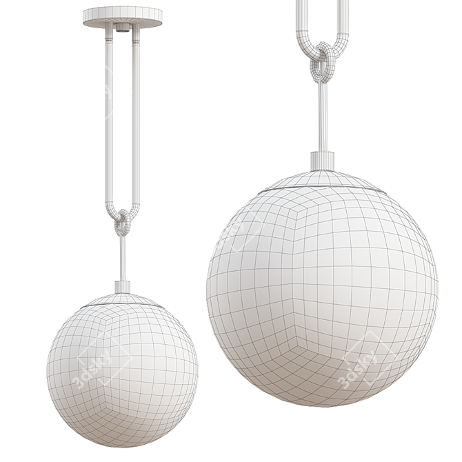 Milky Globe Pendant Light 3D model image 2