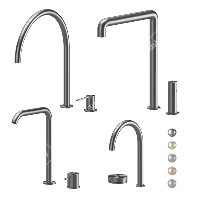 Kitchen Faucets CEA Mixer Bundle 3D model image 2