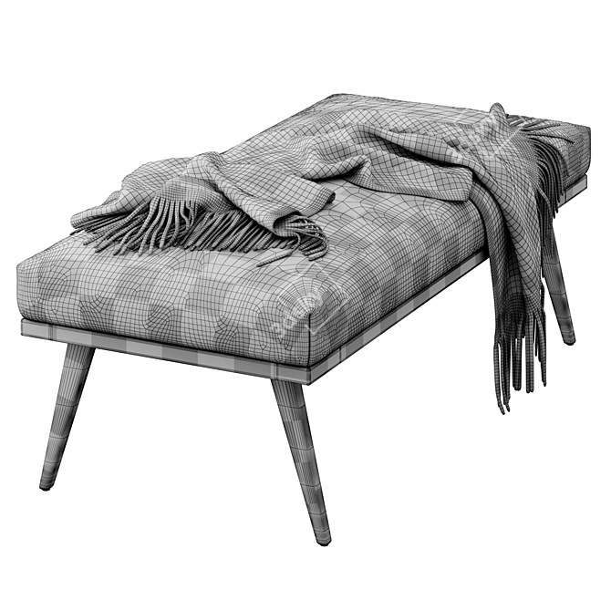 Modern Cavett Bench with Accessories 3D model image 6