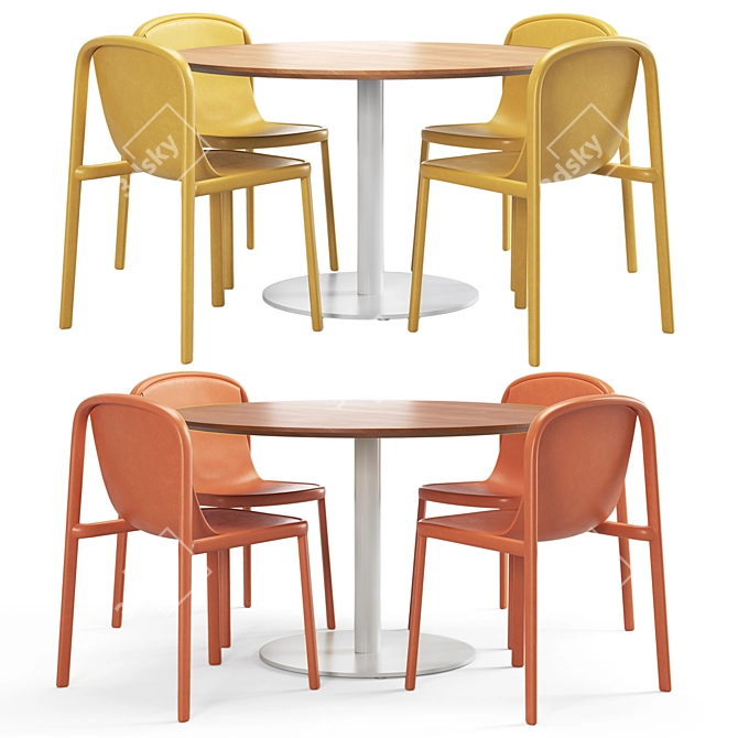 Decade Chair Dining Set Duo 3D model image 1