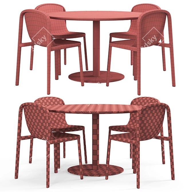 Decade Chair Dining Set Duo 3D model image 2