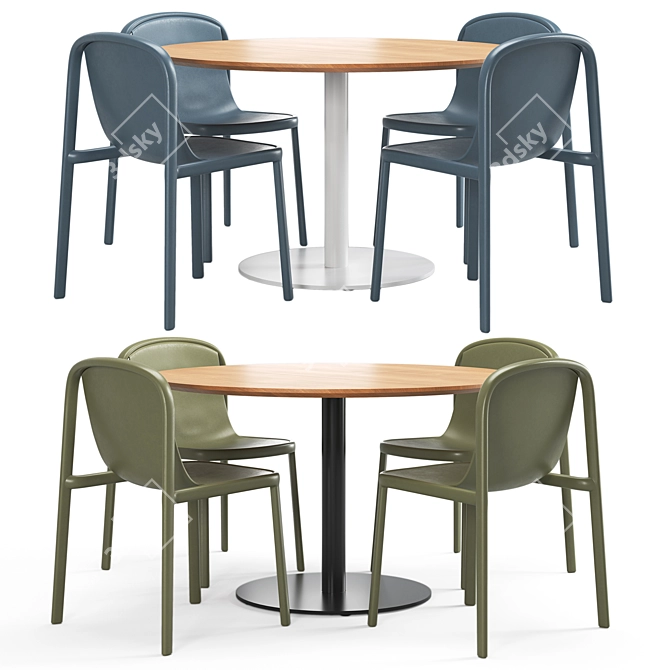 Decade Chair Dining Set Duo 3D model image 3