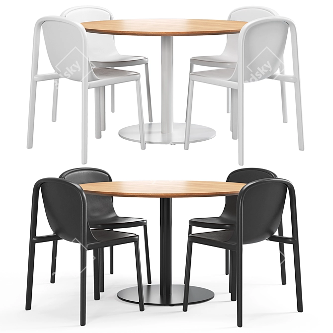 Decade Chair Dining Set Duo 3D model image 4