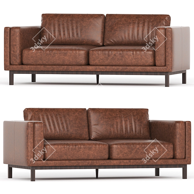 Modern Leather Sofa 3D Model 3D model image 1