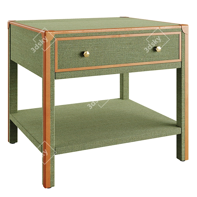 Sleek Modern Nathaniel Nightstand 3D model image 1